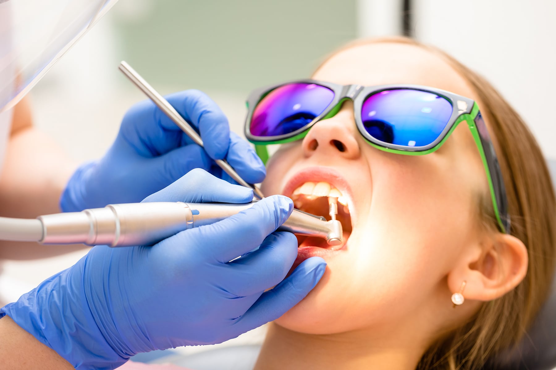 Girl at a preventive dental appointment in Fort Wayne, IN