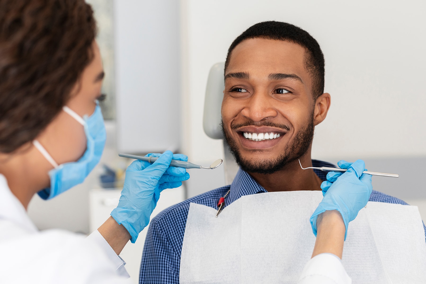 Man at the preventive dentist in Fort Wayne, IN